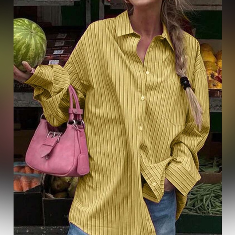 Yellow Striped Women's Top